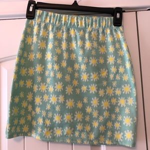 Daisy Print Mini Skirt